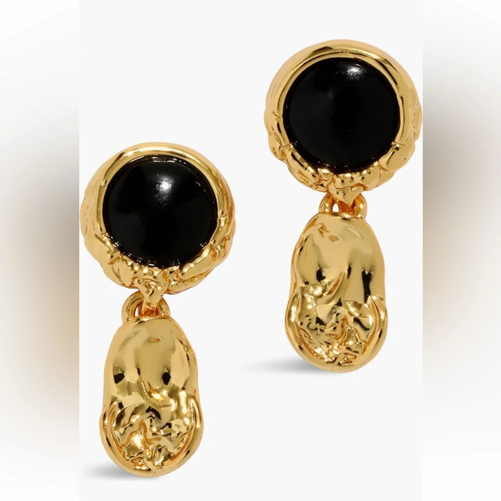 ALEXIS BITTAR • Brut Black Coin Drop Earrings